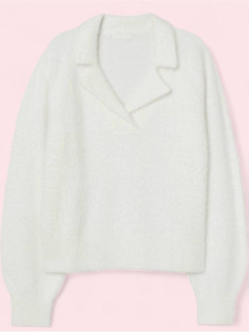 Cozy white V-Neck Collar Sweater